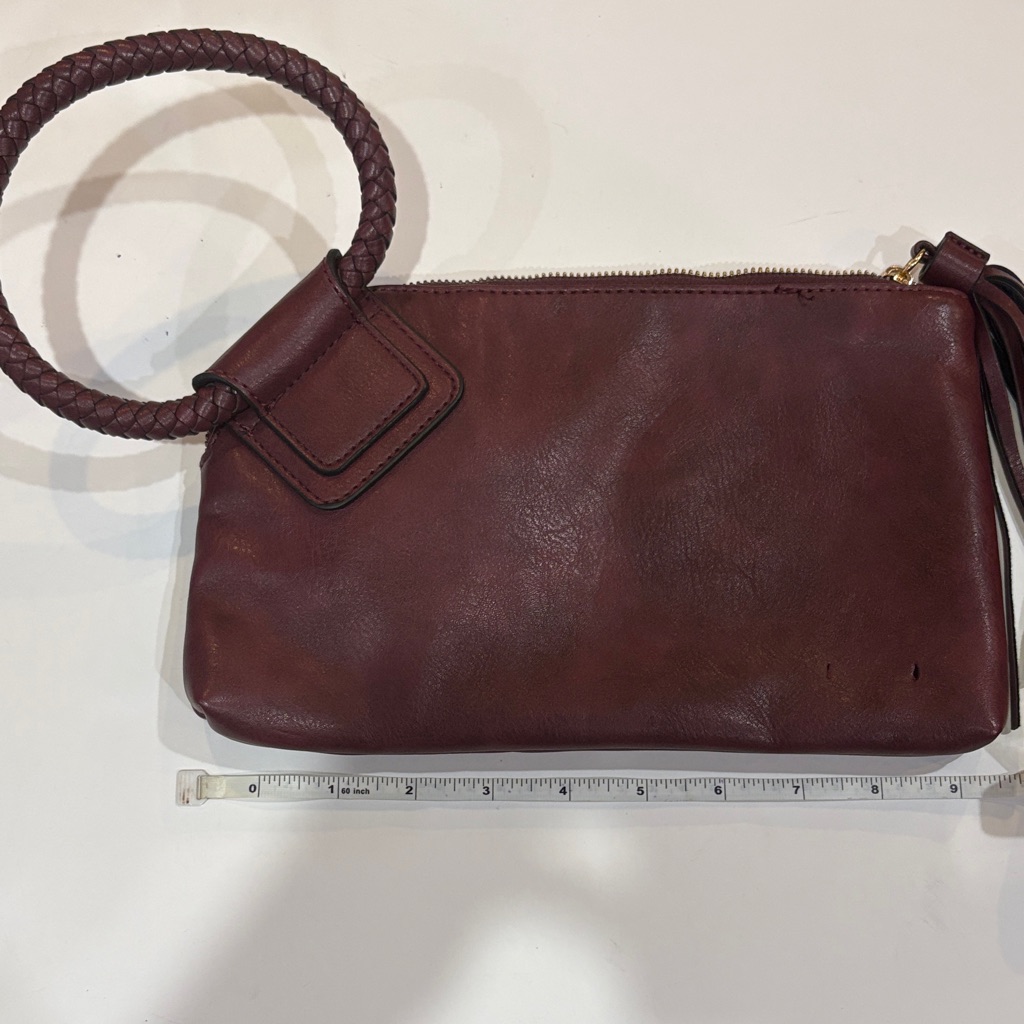 Boho Elegant Brown Leather Wristlet Women's Bag With Tassels
